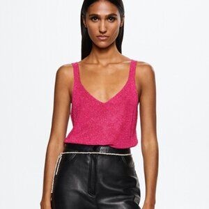 Mango Pink Sparkly Tank Top